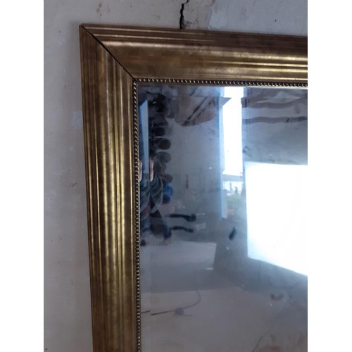 80 - GILT BEVELLED MIRROR 55 X 19