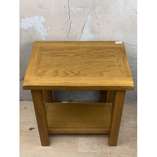 82 - SOLID OAK SIDETABLE