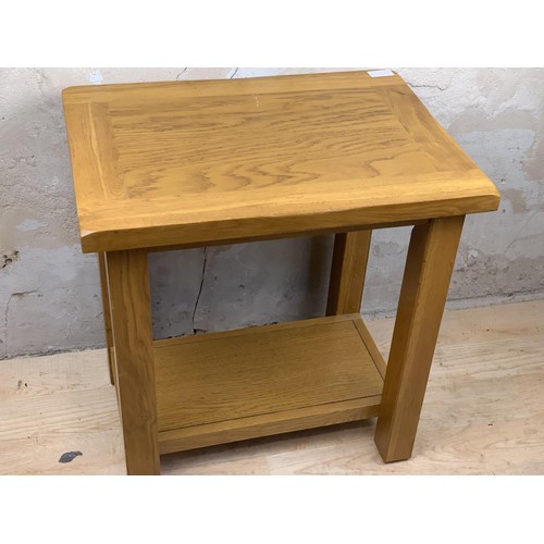 82 - SOLID OAK SIDETABLE