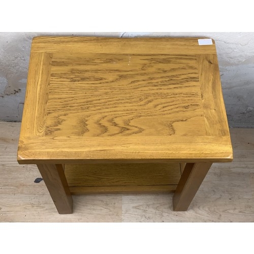 82 - SOLID OAK SIDETABLE