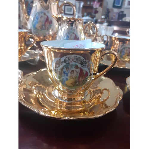 90 - A GILT LUSTRE TEA SERVICE