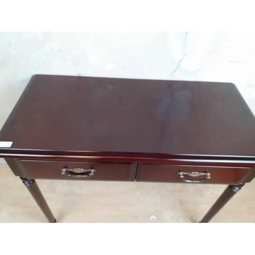 91 - MAH 2 DRAWER HALL TABLE