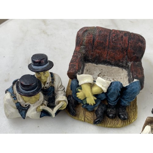 10 - 3 LAUREL & HARDY FIGURINES 1 OF WHICH IS A TRINKET BOX