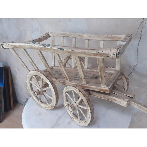 146 - A HANDMADE HAND PAINTED MODEL CART