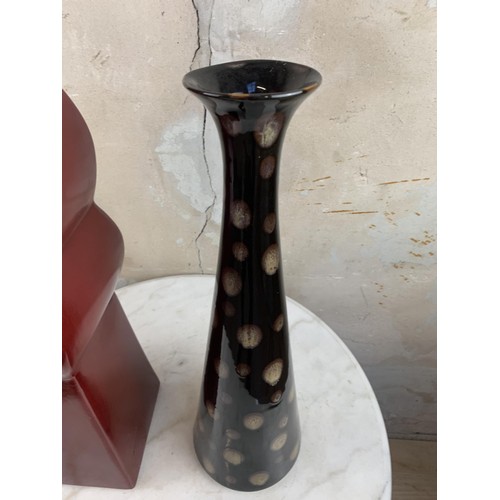 64 - 2 POTTERY VASE TALLER 24