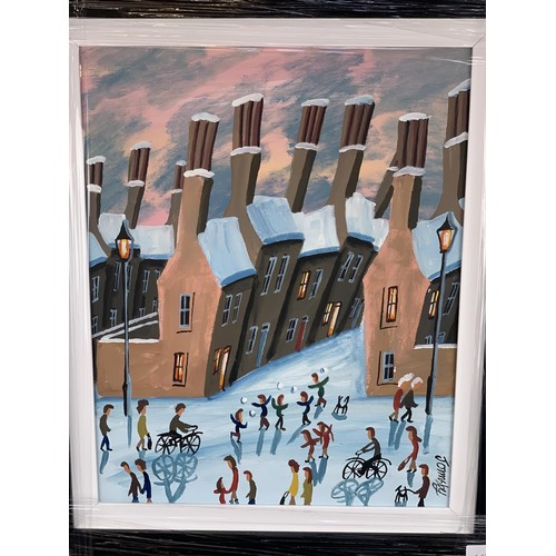 196 - WINTER SNOWSCENE AN OIL ON BOARD BY JOHN ORMSBY  24.5X20.5