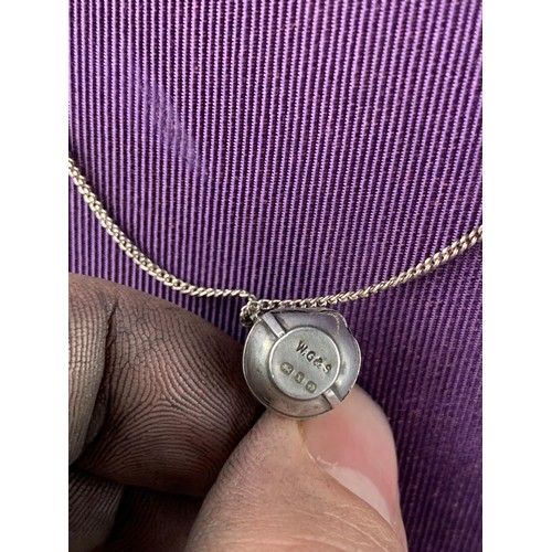 198 - SILVER CHAIN WITH FULLY HALLMARKED JUG PENDANT