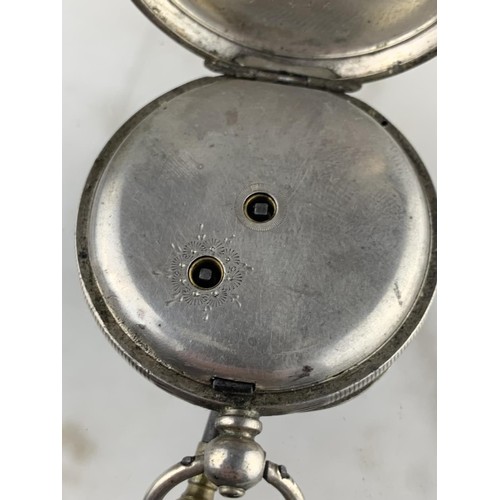 204 - SILVER POCKET WATCH WITH KEY