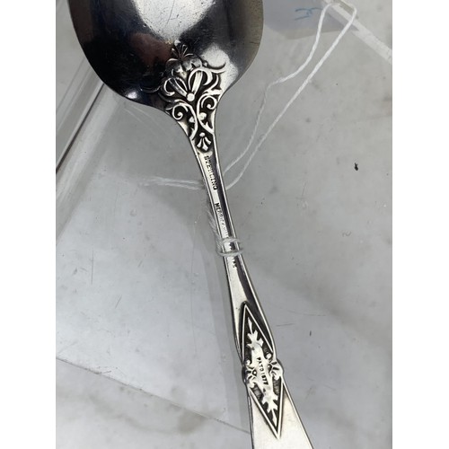 208 - ORNATE SILVER SPOON BY MARRICK WALSH AND PHELPS 37.4gms