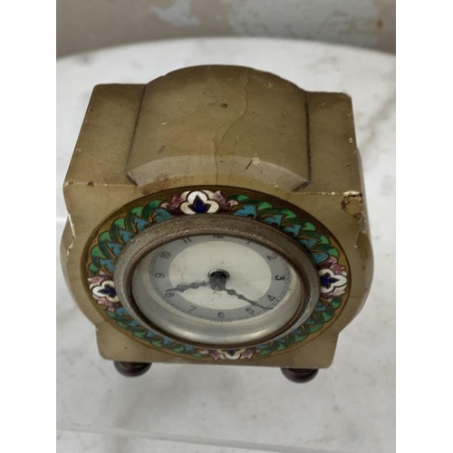 209 - ONYX AND CLOISONNE CLOCK 4