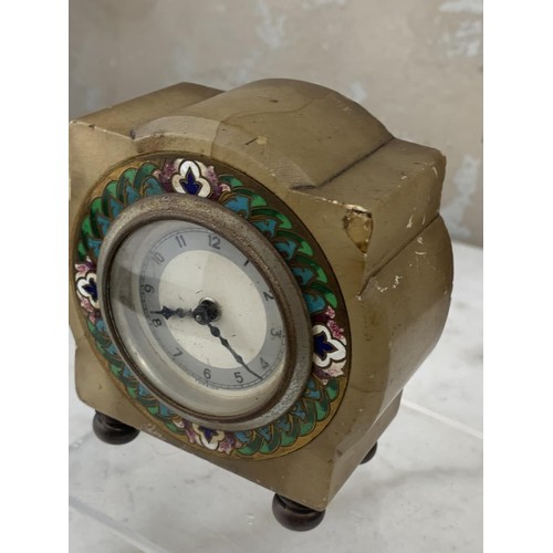 209 - ONYX AND CLOISONNE CLOCK 4