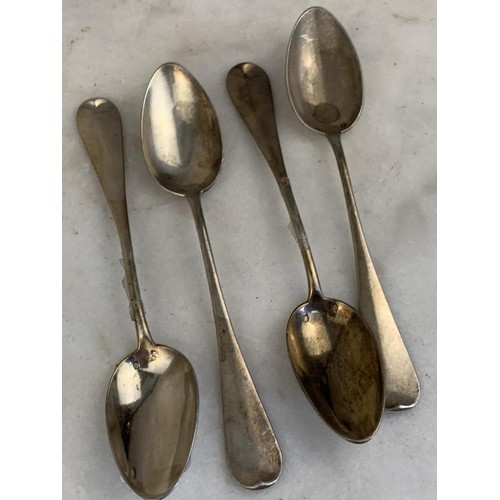 199 - A SET OF 4 MATCHING SILVER TEASPOONS 79.5GRAMS