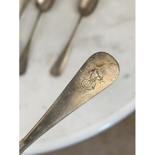 199 - A SET OF 4 MATCHING SILVER TEASPOONS 79.5GRAMS