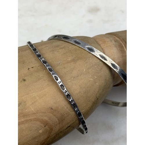 202 - 2 SILVER ANTIQUE BRACELETS