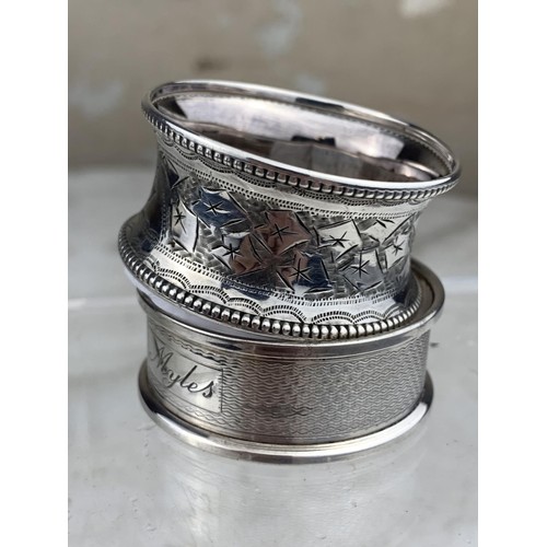 210 - 2 HALL MARKED SILVER NAPKIN RINGS 23.6 gms