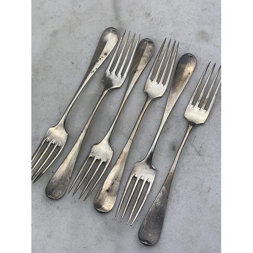 215 - SET OF 6 SILVER FORKS 219.6gms