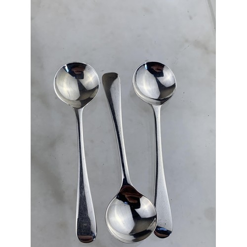 228 - 3 ASSORTED SILVER MUSTARD SPOONS 13.1grms