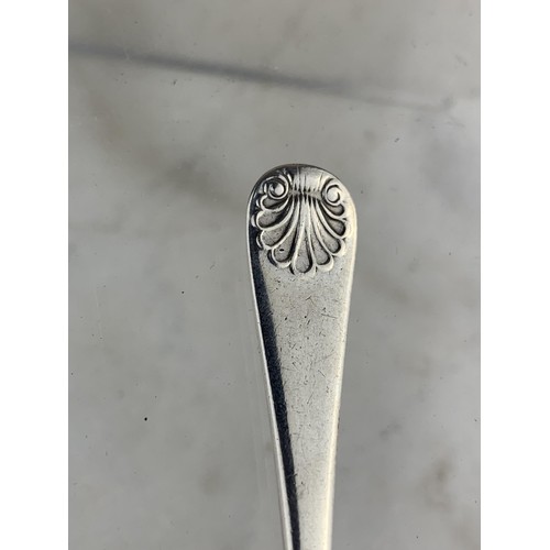 235 - A BIRMINGHAM SILVER JAM SPOON WITH A SHELL MOTIF 14grms