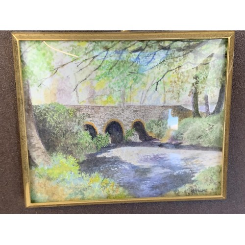 245 - A SMALL WATERCOLOUR OF MINNOWBURN BY JENNIFER A HUME