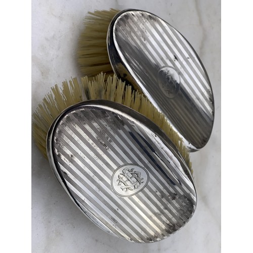 247 - A MATCHING PAIR OF BIRMINGHAM 1921 SILVER CLOTHES BRUSH  ALEXANDRA GLASS Co Ltd