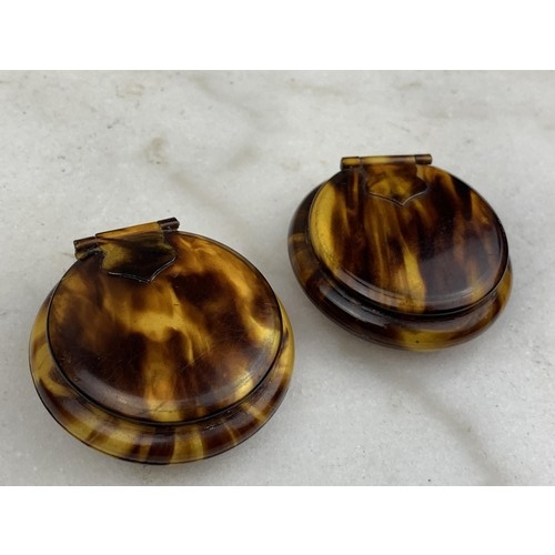 250 - A PAIR OF TORTOISE SHELL COMPACTS