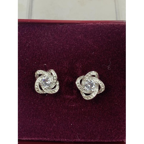 306 - SILVER DESIGNER GEMSET EARRINGS