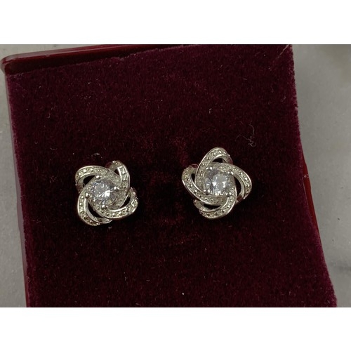 306 - SILVER DESIGNER GEMSET EARRINGS