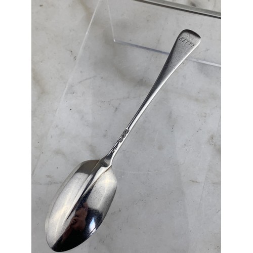 309 - A LONDON SILVER RAT TAILED DESSERT SPOON 28.5GRAMS