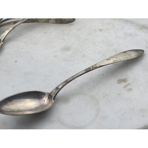 322 - SET OF 5 LADEL SHAPED SILVER SPOONS BY WOLLER 298.9gms