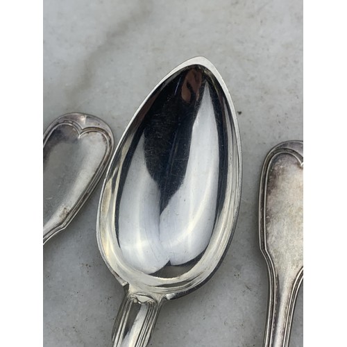 324 - SET OF 6 SILVER SPOONS BY L,JANESICH 299.6gms