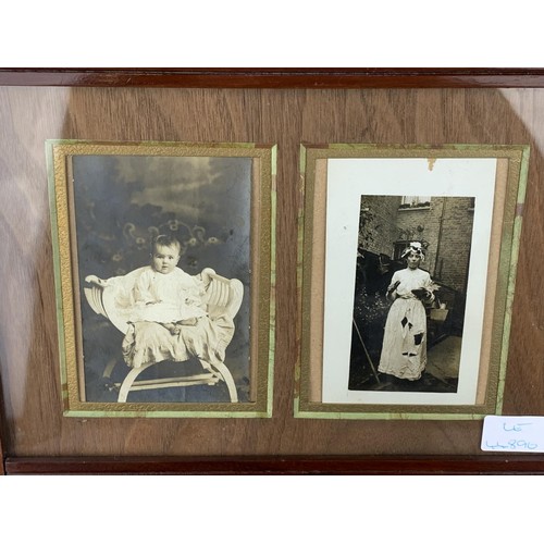 373 - MAH BRACKET WITH ANTIQUE PHOTO FRAMES 14 X 10