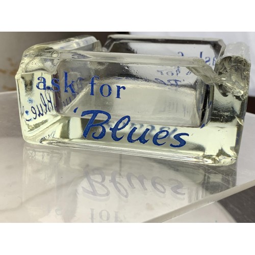 380 - ASK FOR BLUES A VINTAGE GLASS ASHTRAY