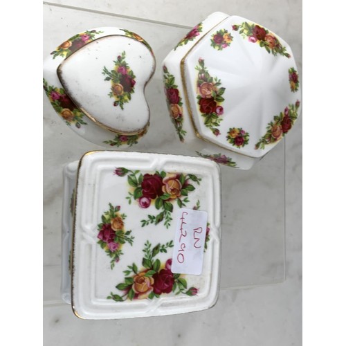 419 - 3 OLD COUNTRY ROSE TRINKET BOXES