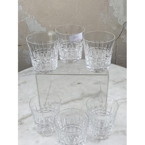 431 - A SET OF 6 HEAVY WATERFORD CRYSTAL WHISKEY TUMBLERS