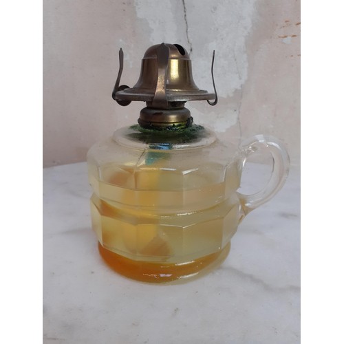 432 - GLASS FINGER OIL LAMP