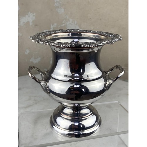 435 - ORNATE 2 HANDLED PLATED URN 5