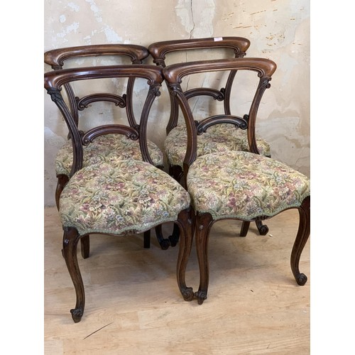 468 - A SET OF 4 VICTORIAN ROSEWOOD CHAIRS