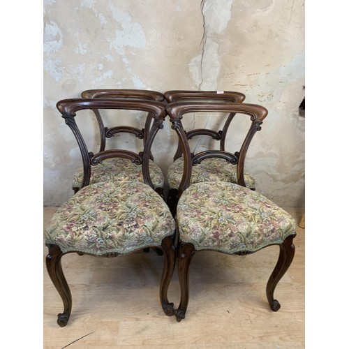 468 - A SET OF 4 VICTORIAN ROSEWOOD CHAIRS