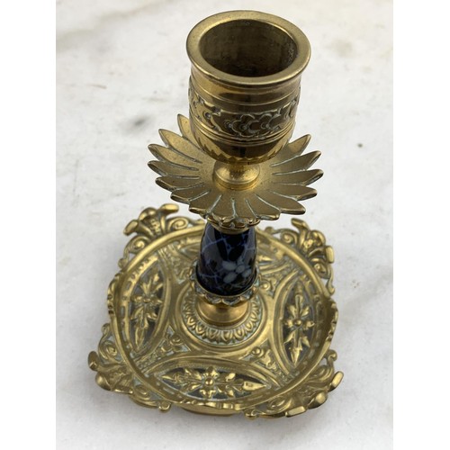 482 - HIGHLY DECORATIVE VICTORIAN CANDLE STICK WITH KITE MARK INSET 5