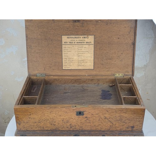 484 - AN ANTIQUE OAK GENTLEMANS CHEST 18 X 10 X 5