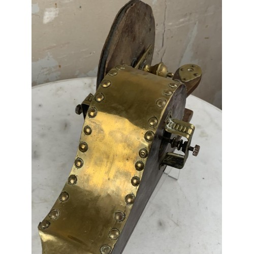 500 - VERY UNUSUAL BRASS AND WOOD BELLOWS 24