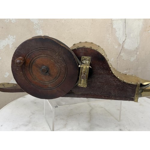 500 - VERY UNUSUAL BRASS AND WOOD BELLOWS 24