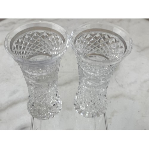 524 - A MATCHING PAIR OF WATERFORD CRYSTAL SPILL VASE