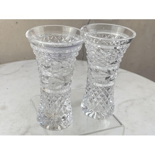 524 - A MATCHING PAIR OF WATERFORD CRYSTAL SPILL VASE