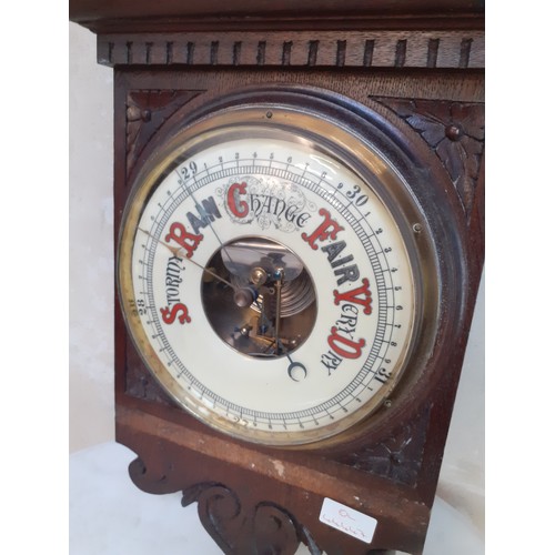 180 - AN ORNATE CARVED BAROMETER