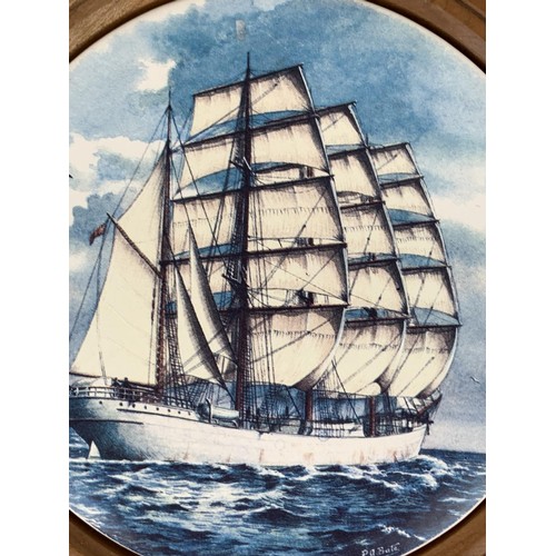 375A - AN OAK FRAMED SHIP AT SEA PLAQUE 9