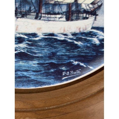 375A - AN OAK FRAMED SHIP AT SEA PLAQUE 9