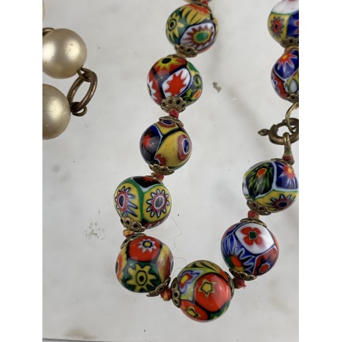 260A - QUALITY GLASS BEADED NECKLACE  AND MIXED BRACELETS