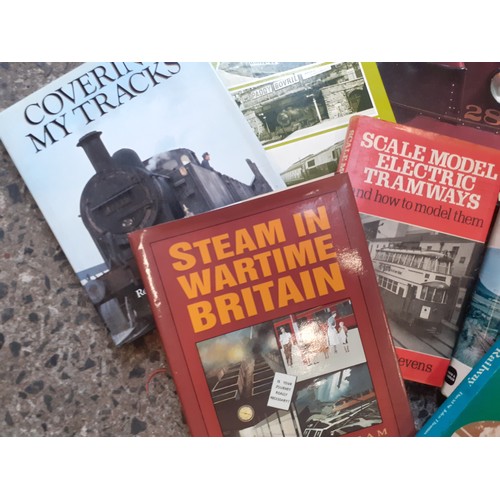 13 - LOT OF VINTAGE BOOKS ON TRAMS AND STEAM TRAINS