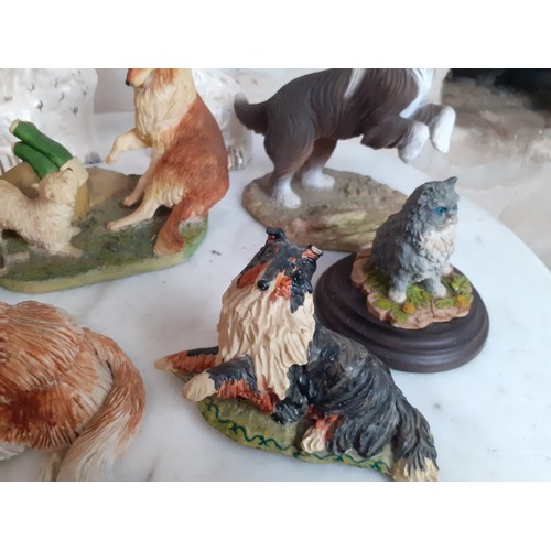 27 - PAIR OF BESWICK MANTLE DOGS AND OTHER ANIMAL ORNAMENTS